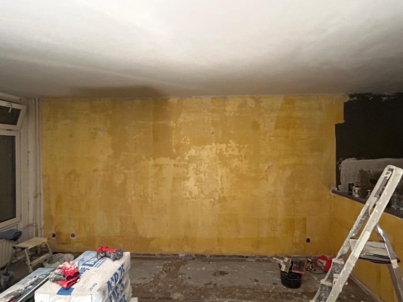Woonkamer stucwerk voor
