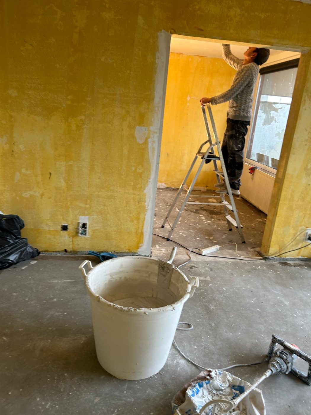 Woonkamer stucwerk voor