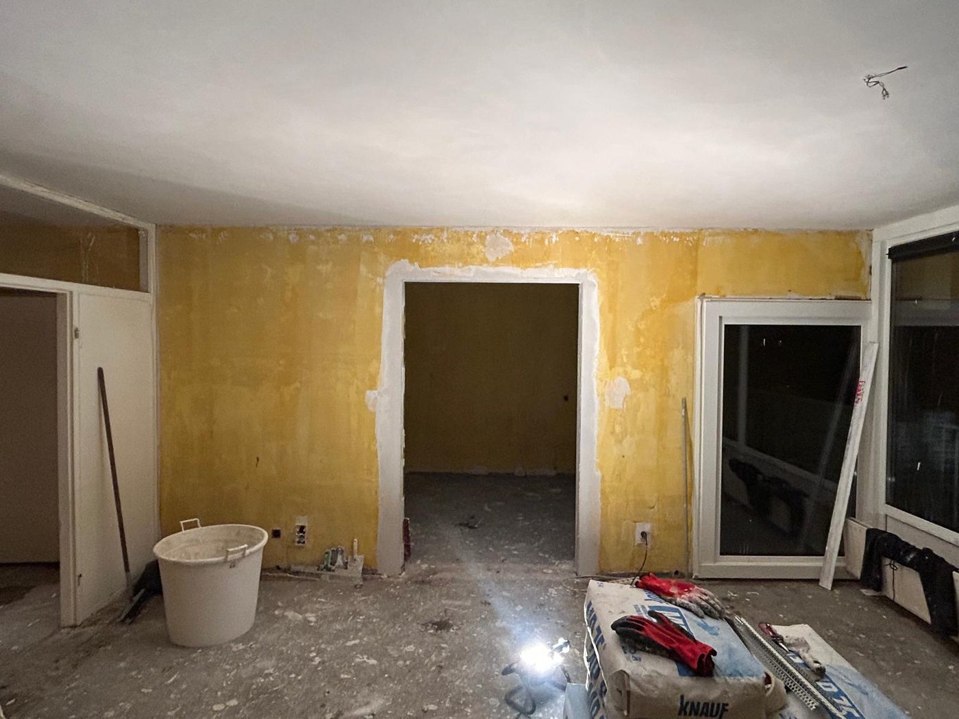 Woonkamer stucwerk voor